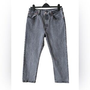 Levi’s 501 Grey Straight Leg Jeans W30 L26 High Rise Button Fly Denim